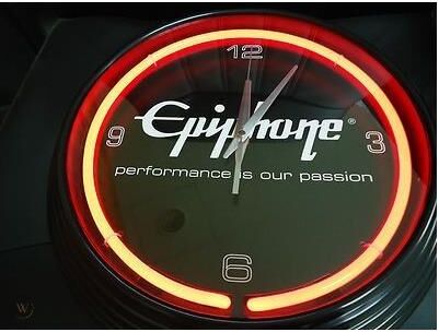 Epiphone Red Neon Wall Clock