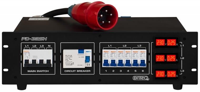 Briteq Pd-32sh Strømdistribusjon 6 X 16a Ut På Shuko + Harting Og Soca