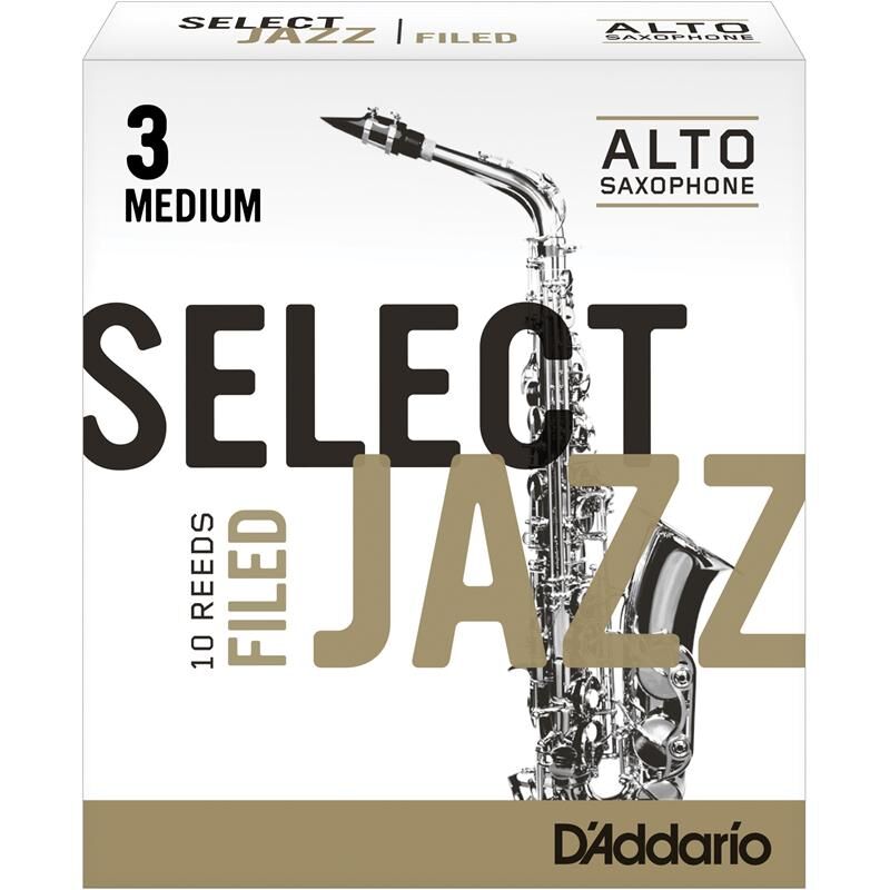 D'Addario Woodwinds Rico Select Jazz Filed Alt Sax 3m (Rsf10asx3m) 10pcs.