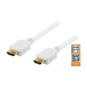 Deltaco Premium Hdmi 2.0 Kabel, Ethernet, 4k, 3 Meter - Hvit