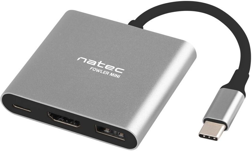 Natec Multi Port Fowler USB-C til 2xUSB 3.0/HDMI 4K/RJ45/TYPE-C/SD/MICRO SD