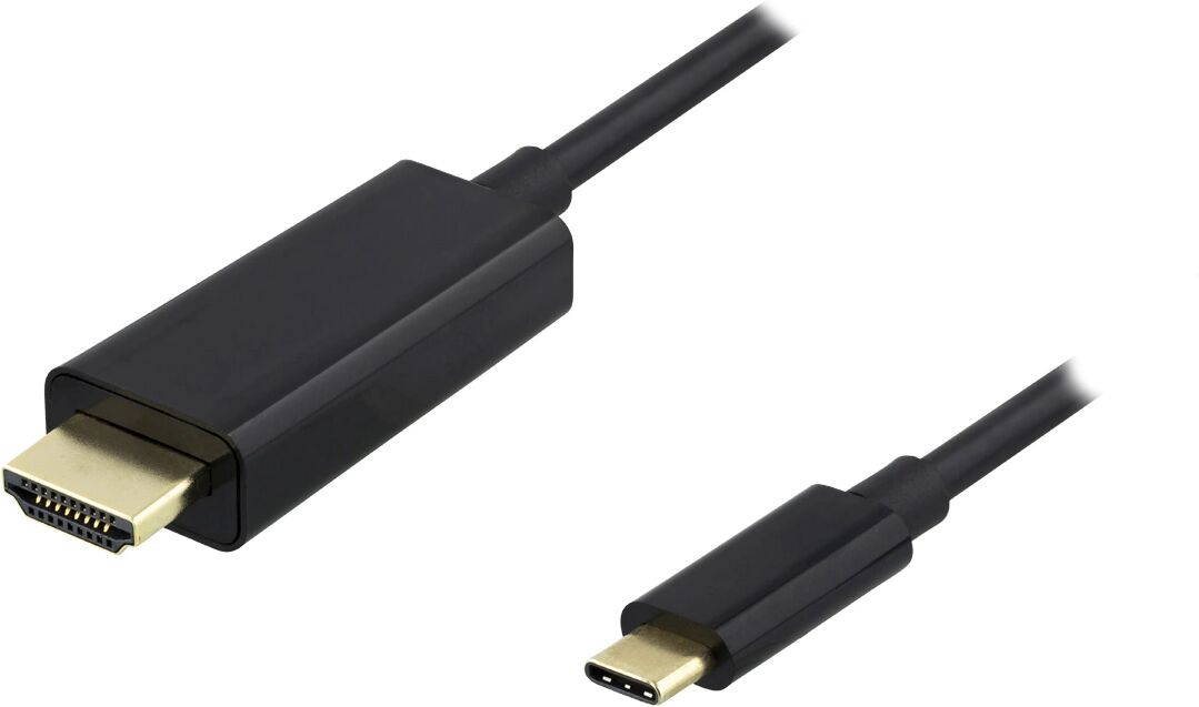 Deltaco USB-C til HDMI Kabel, 4K Svart - 2 Meter