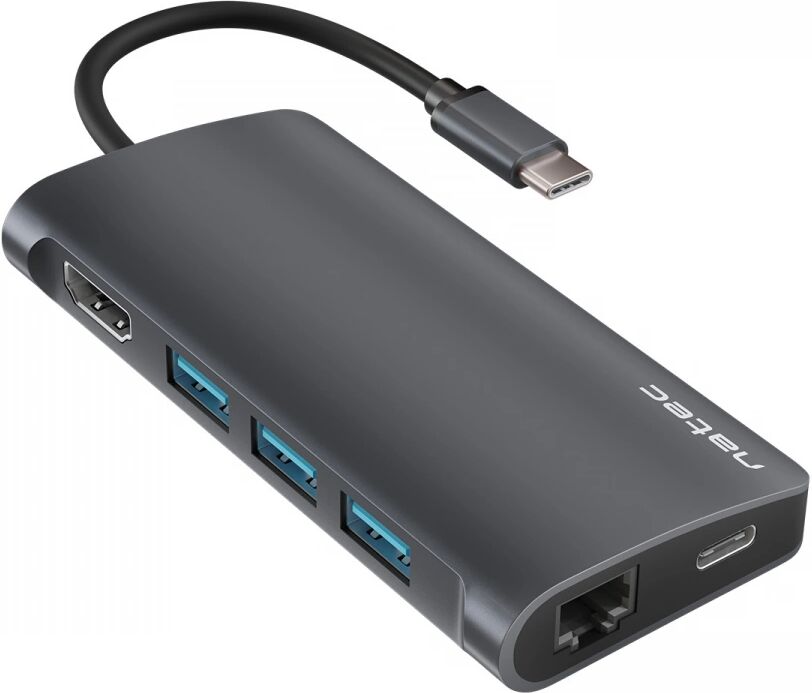 Natec Multi Port Fowler 2 USB-C PD, 3X USB 3.0, HDMI 4K, RJ45, USB-C, SD, MICRO SD