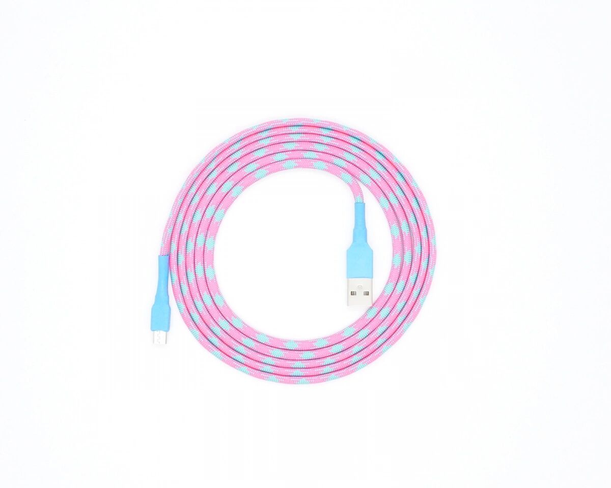 Dream Cables USB-A til Micro-USB Paracord Kabel - Cotton Candy