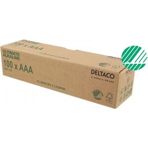 Deltaco Ultimate Alkaline Aaa-Batteri, 100-Pack (Bulk)