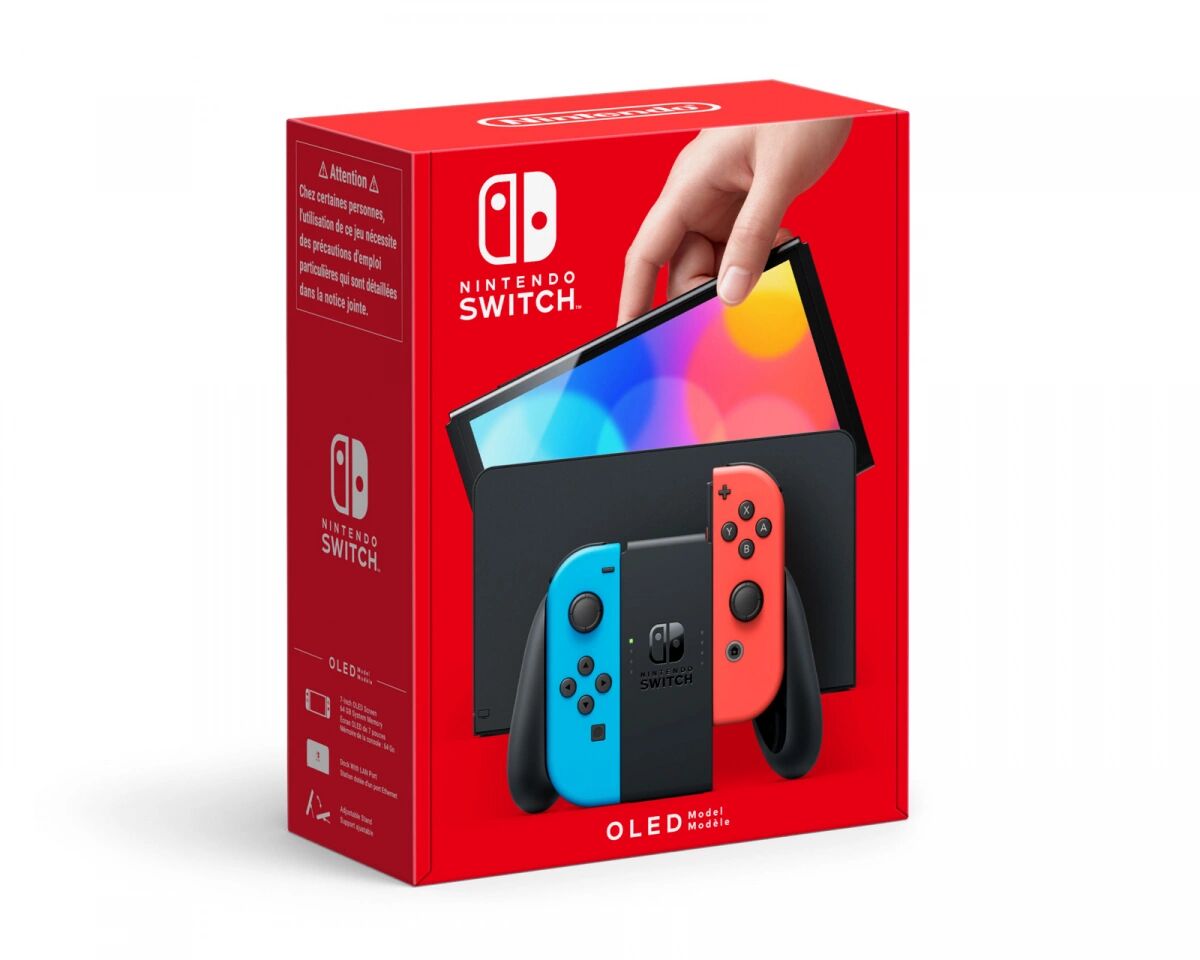 Nintendo Switch Konsoll OLED - Neon Rød & Blå