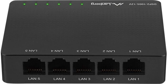 Lanberg Nettverkswitch 5-porter 100/1000 Mbps V12