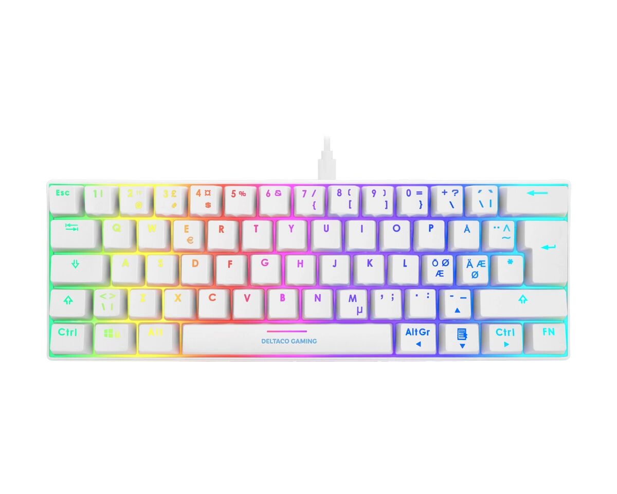 Deltaco Gaming Compact RGB Mekaniskt Tastatur White Line [Content Red]