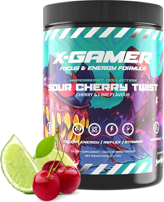 X-Gamer 600g X-Tubz Sour Cherry Twist - 60 Porsjoner