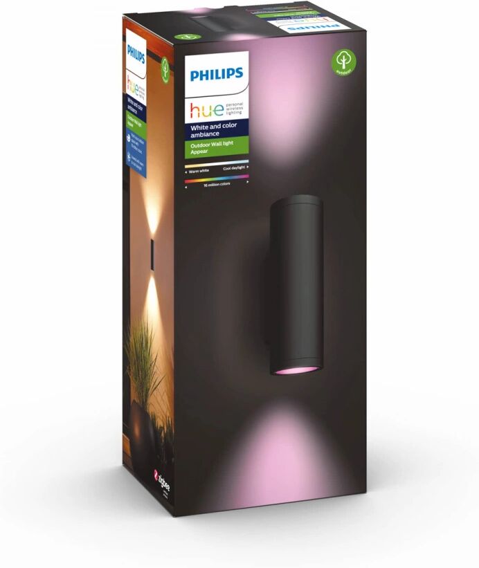 Philips Hue Appear Vegglampe For Utendørs Bruk - Svart