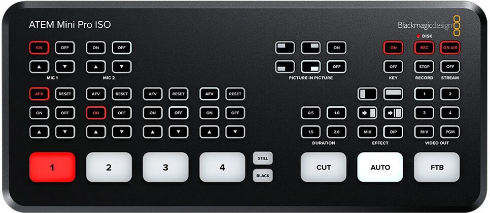 Blackmagic ATEM Mini PRO ISO - Live Stream Switcher - Videomikser for Streaming