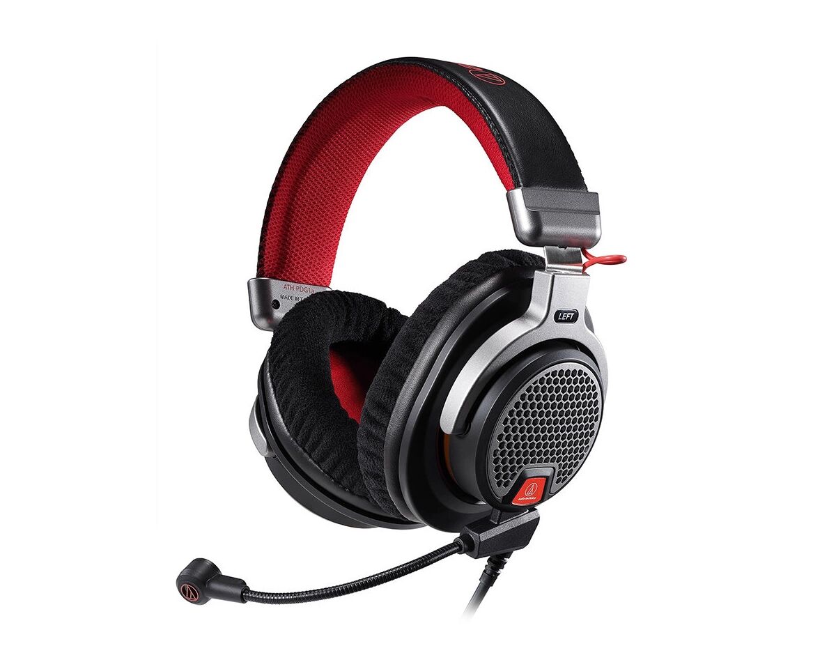 Audio-Technica ATH-PDG1a Premium Open-Air Gaming Headset - Svart/Rød