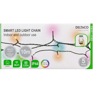 Deltaco Smart Home Wifi-Lyskjede - 10m, 80 Rgb Leds