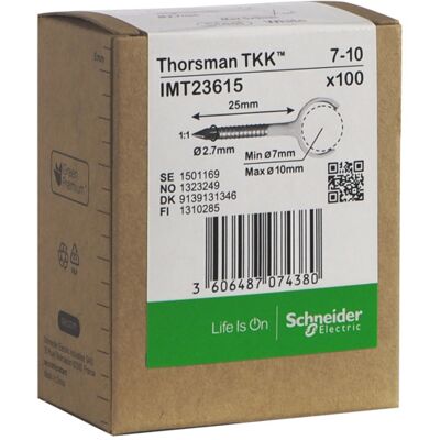 THORSMAN Metallklammer TKK 7-10 skrue 25mm 100stk - 1323249 THORSMAN Metallklammer TKK 7-10 skrue 25mm 100stk - 1323249