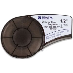 Brady M210 Polyester tape 12,7mm Hvit pÃ¥ Klar - 1850719