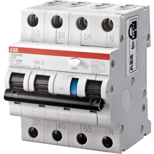 Jordfeilautomat DS203NC 4p C16A/100mA ABB - 1683610 Jordfeilautomat DS203NC 4p C16A/100mA ABB - 1683610