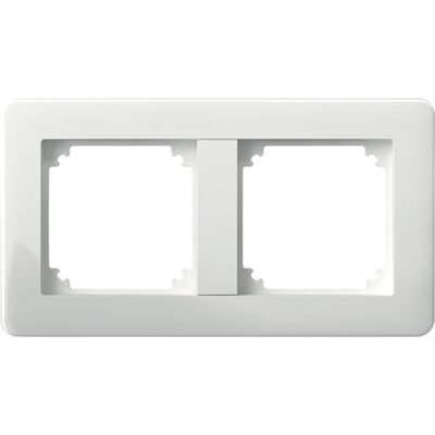 Schneider Electric - Exxact Primo - 2‑hull - hvit - ramme Schneider Electric - Exxact Primo - 2‑hull - hvit - ramme
