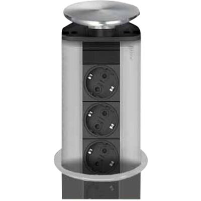 EVOline Port Steel - 3x stikk, stållokk - 1504115 EVOline Port Steel - 3x stikk, stållokk - 1504115
