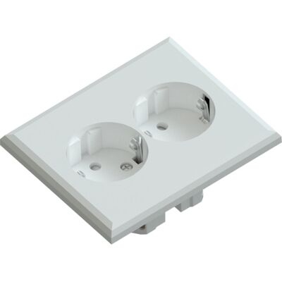 Namron Edge stikkontakt dobbel innfelt jord lav polarhvit - 1504974 Namron Edge stikkontakt dobbel innfelt jord lav polarhvit - 1504974