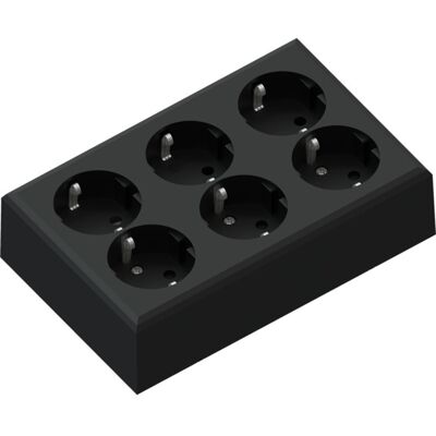 Namron Edge stikkontakt 6-veis påvegg jord matt sort - 1504987 Namron Edge stikkontakt 6-veis påvegg jord matt sort - 1504987