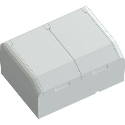 Namron Edge stikkontakt dobbel påvegg IP44 polarhvit - 1504992 Namron Edge stikkontakt dobbel påvegg IP44 polarhvit - 1504992
