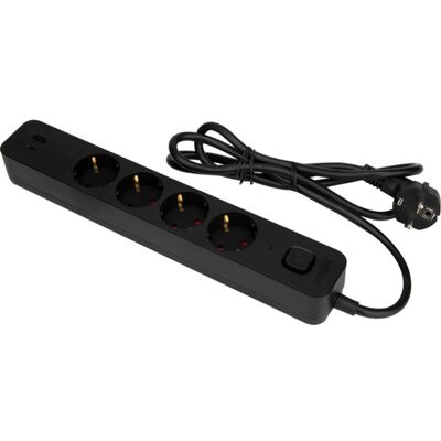 Namron Skjøteledning 4-veis Jord USB-A/C 1,5m Sort - 1510605 Namron Skjøteledning 4-veis Jord USB-A/C 1,5m Sort - 1510605