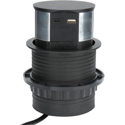 Namron Pop-Up Strømsøyle 3 Stikk 2 USB (A+C) Lav - 1510608 Namron Pop-Up Strømsøyle 3 Stikk 2 USB (A+C) Lav - 1510608