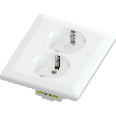 Namron Classic stikkontakt dobbel innfelt jord Lav hvit - 1510614 Namron Classic stikkontakt dobbel innfelt jord Lav hvit - 1510614