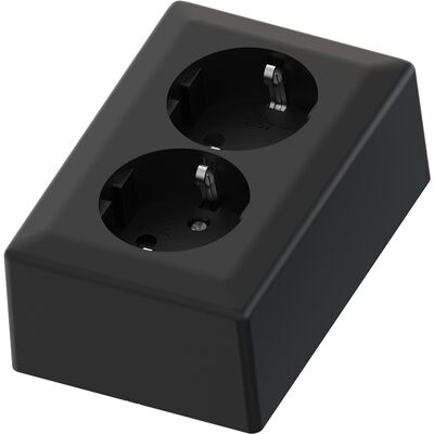 Namron Classic stikkontakt dobbel påvegg jord sort - 1510616 Namron Classic stikkontakt dobbel påvegg jord sort - 1510616