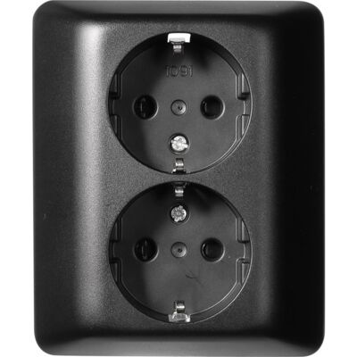 Stikkontakt Dobbel Innfelt jord RS1091 PT Sort Elko - 1510799 Stikkontakt Dobbel Innfelt jord RS1091 PT Sort Elko - 1510799