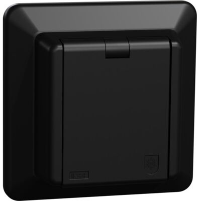 ELKO - RS 1530697 - Svart - IP44 - Schuko kontakt ELKO - RS 1530697 - Svart - IP44 - Schuko kontakt