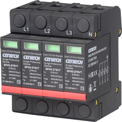 Cenika - Overspenningsvern 4p Type 2 Pluggbar 275V - 4P - Surge protector Cenika - Overspenningsvern 4p Type 2 Pluggbar 275V - 4P - Surge protector