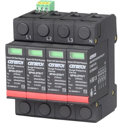 Cenika Modell 1601198 Overspenningsvern - Type 2, 4-pol, 275V Cenika Modell 1601198 Overspenningsvern - Type 2, 4-pol, 275V