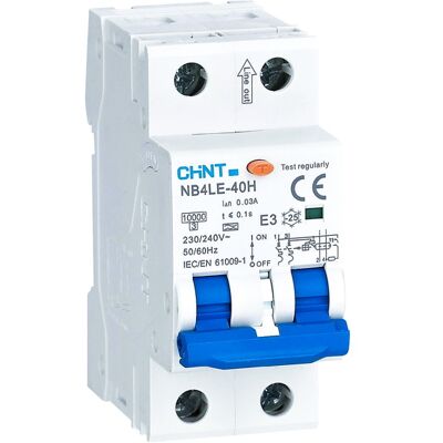 Chint Jordfeilautomat elektronisk 2pol 20A BK-kar Type A 30mA 10kA - 1604542 Chint Jordfeilautomat elektronisk 2pol 20A BK-kar Type A 30mA 10kA - 1604542