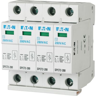 Eaton SPCT2-280/4 Overspenningsvern - 20kA, 280VAC Eaton SPCT2-280/4 Overspenningsvern - 20kA, 280VAC