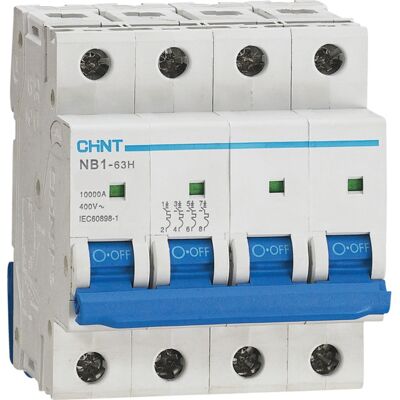 Chint Automatsikring 4P 40A D-KAR 10KA - 1612404 Chint Automatsikring 4P 40A D-KAR 10KA - 1612404