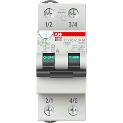 Jordfeilautomat 2pol DSH202CR M Bk16A/30mA ABB - 1629904 Jordfeilautomat 2pol DSH202CR M Bk16A/30mA ABB - 1629904