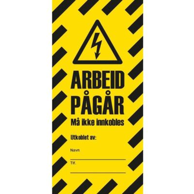 Gylling Teknikk Lockout tag ARBEID PÃ…GÃ…R gul/sort - 1670557 Gylling Teknikk Lockout tag ARBEID PÃ…GÃ…R gul/sort - 1670557