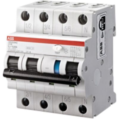 Jordfeilautomat DS203NC 4p B13A/30mA ABB - 1683577 Jordfeilautomat DS203NC 4p B13A/30mA ABB - 1683577