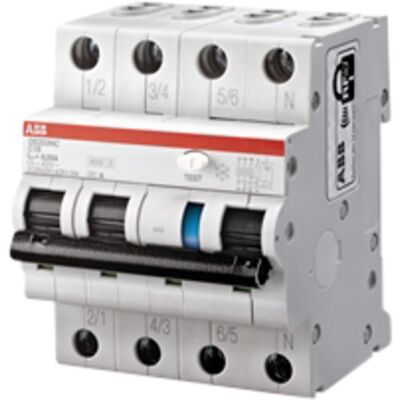 ABB jordfeilautomat - 13A 4-polet C 30mA - IP2X ABB jordfeilautomat - 13A 4-polet C 30mA - IP2X