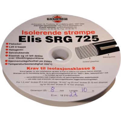 Elis Elektro Strømpe 6mm Sort 10 meter SRG725 - 1821020 Elis Elektro Strømpe 6mm Sort 10 meter SRG725 - 1821020