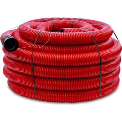 Infraplast DV Korrugert rør 50mm med tråd 50m Rød - 2800925 Infraplast DV Korrugert rør 50mm med tråd 50m Rød - 2800925