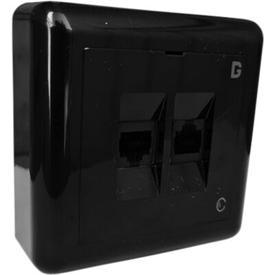 Dgroup Modularkontakt UTP kat.6 PÃ¥vegg 2xRJ45 Sort dGLink - 30802002 Dgroup Modularkontakt UTP kat.6 PÃ¥vegg 2xRJ45 Sort dGLink - 30802002