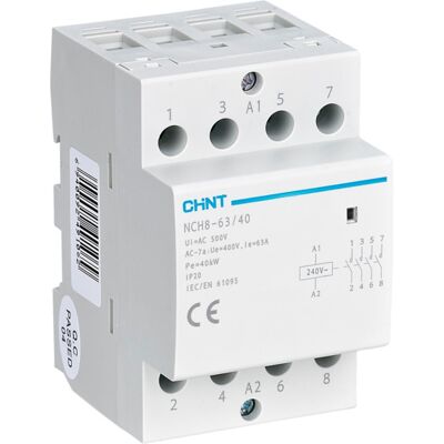 Chint MODULÆRKONTAKTOR 63A 4POL 230V 4NO - 4101317 Chint MODULÆRKONTAKTOR 63A 4POL 230V 4NO - 4101317