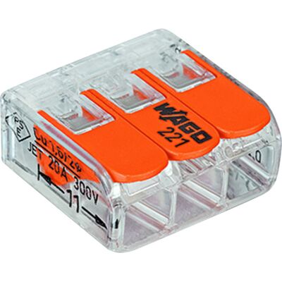 Wago 221-413 3-Leder Transparent 5stk - 59054 Wago 221-413 3-Leder Transparent 5stk - 59054