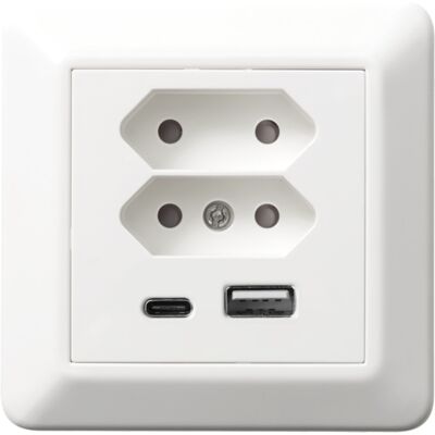 Lanse USB lader 3A A+C+2xEuro RS Hvit - 6601133 Lanse USB lader 3A A+C+2xEuro RS Hvit - 6601133