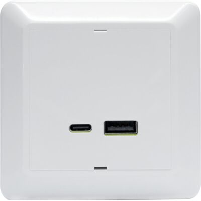 Namron GAN USB A+C Hurtiglader 65W Hvit - 6603283 Namron GAN USB A+C Hurtiglader 65W Hvit - 6603283