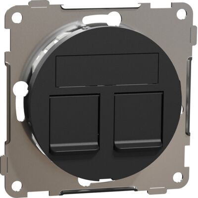 Elko One Sentralplate 2x UNI rett Sort - 6949929 Elko One Sentralplate 2x UNI rett Sort - 6949929