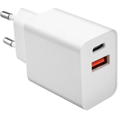 J&EL Ladestøpsel USB-A + USB-C hvit - 93112 J&EL Ladestøpsel USB-A + USB-C hvit - 93112