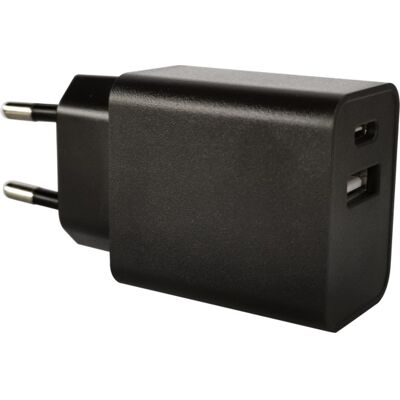 J&EL Ladestøpsel USB-A + USB-C sort - 93113 J&EL Ladestøpsel USB-A + USB-C sort - 93113